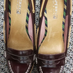 SPERRY Top-Sider Pump Shoes 7.5 Maroon